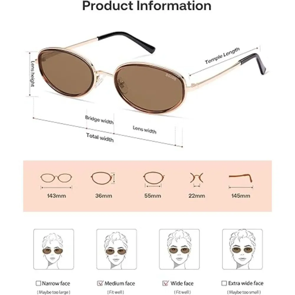 Trendy Oval Round Polarized Sunglasses for Men and Women Retro SJ1248